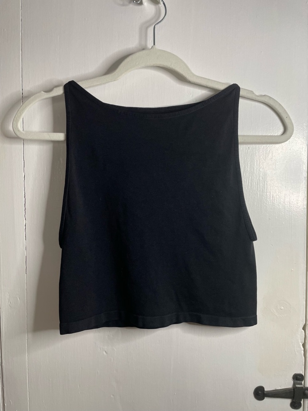 INTIMATELY FREE PEOPLE Black Spandex Blend Crop Cami Size M/L Made in USA